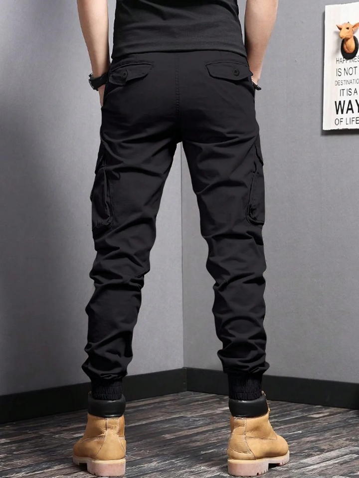Evy | Sleek Tapered Cargo Trousers With Multi-Pocket Utility Design