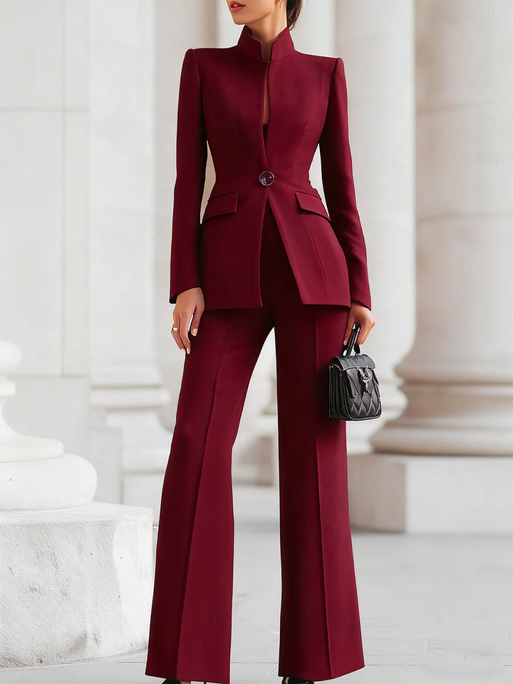 Talia | Elegant Tailored Blazer & Wide Leg Trouser Suit Set