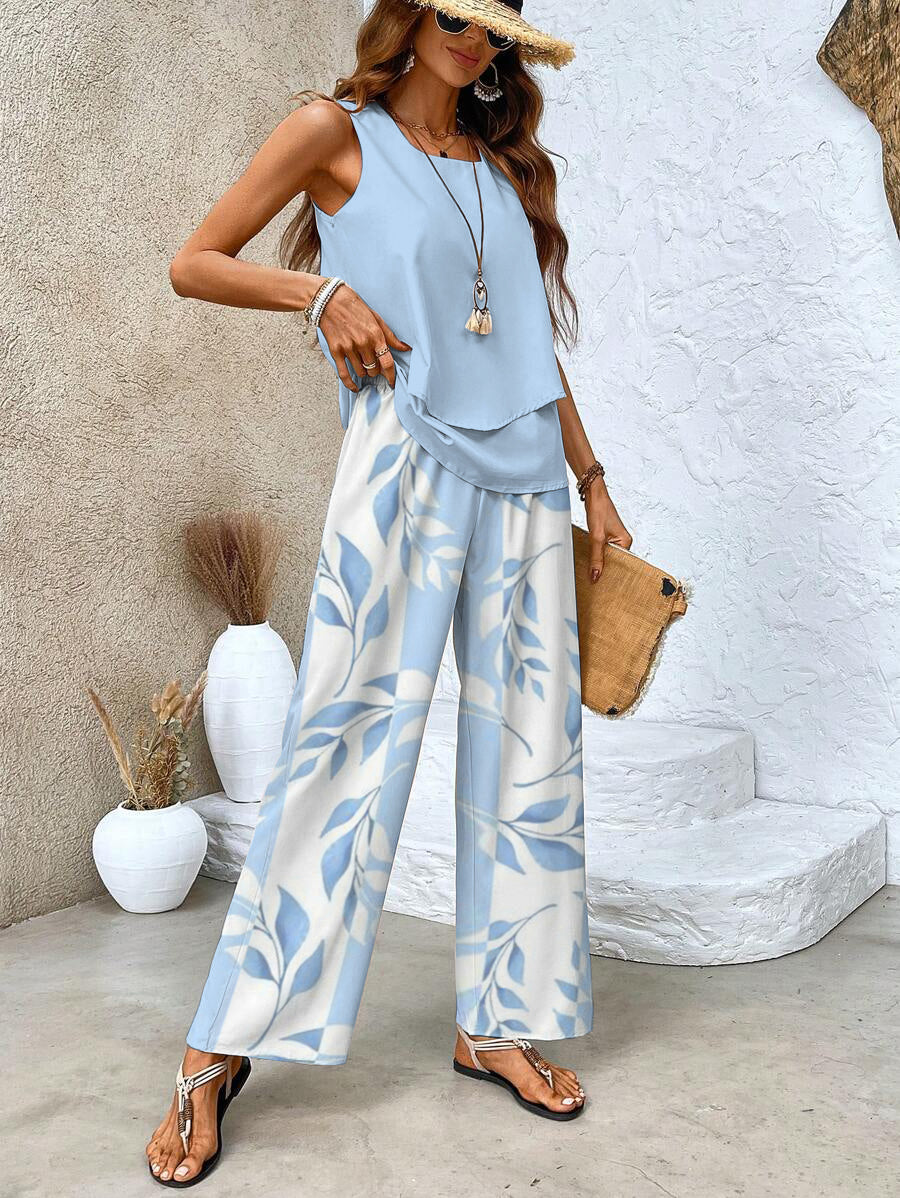 Margot | Elegant Sleeveless Two Piece Palazzo Set