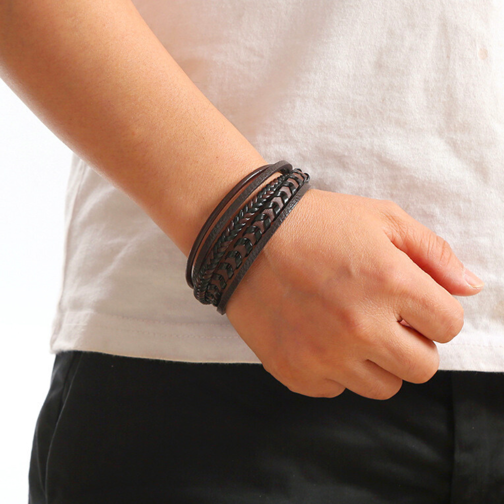 Ragnar | Stylish Multi-Strand Braided Leather Bracelet
