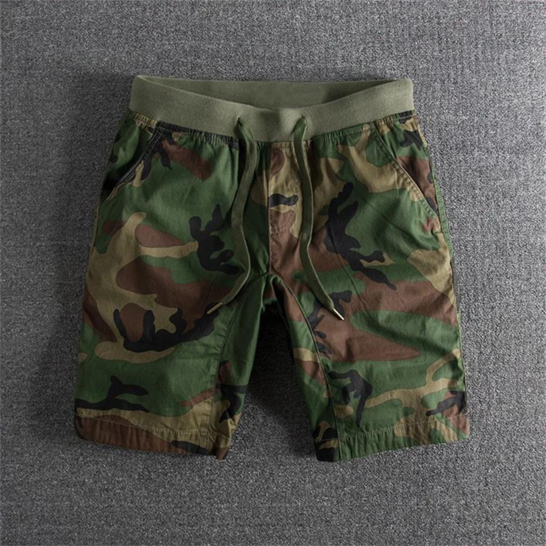 Serena | Stylish Men's Tactical Camo Cargo Shorts With Drawstring