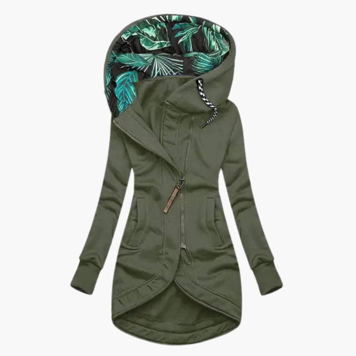 Cordelia | Stylish Asymmetrical Zip Hooded Winter Jacket