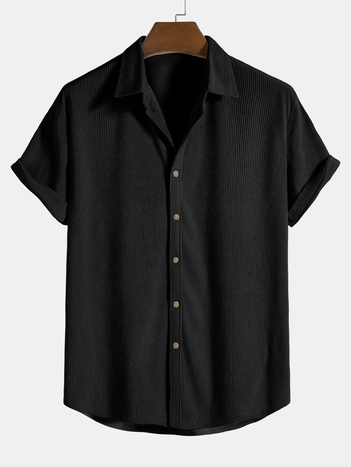 Bali | Elegant Striped Linen Two Piece Set Men Short Sleeve