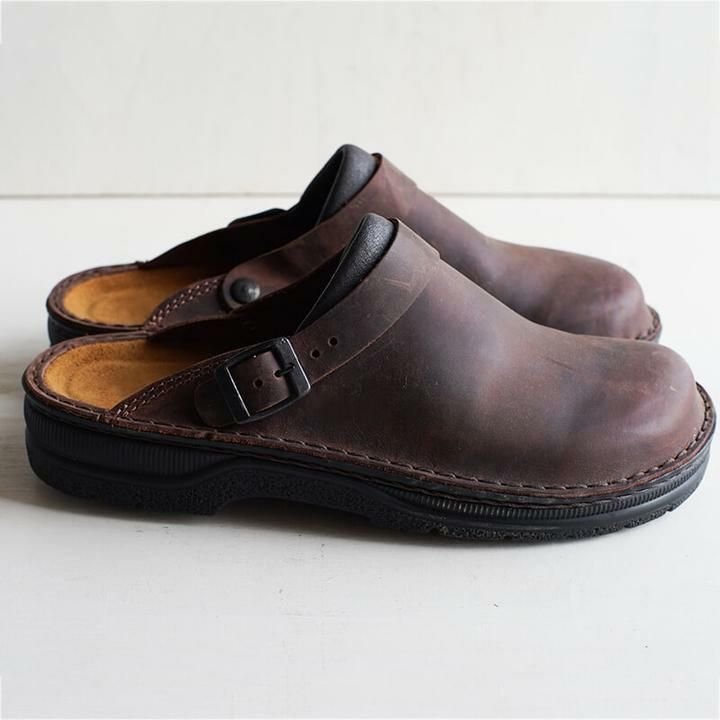 Benjamin | Classic Brown Leather Orthopedic Clogs Men