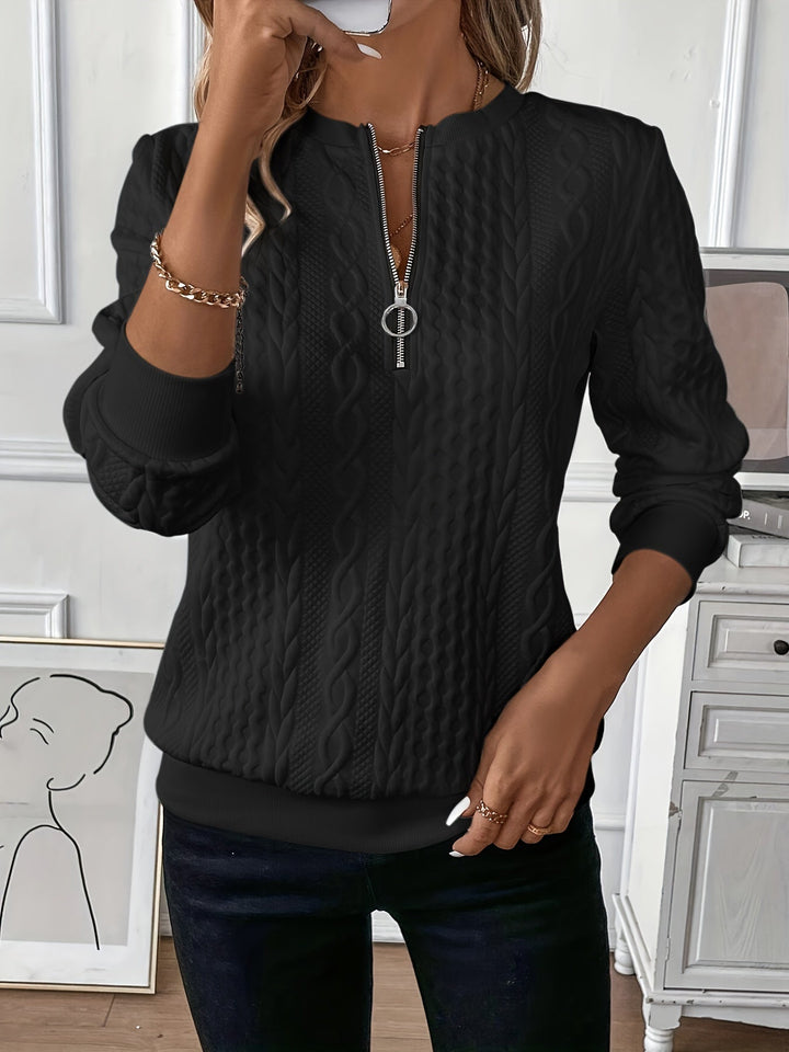 Willa | Chic Cable Knit Quarter Zip Sweater Women