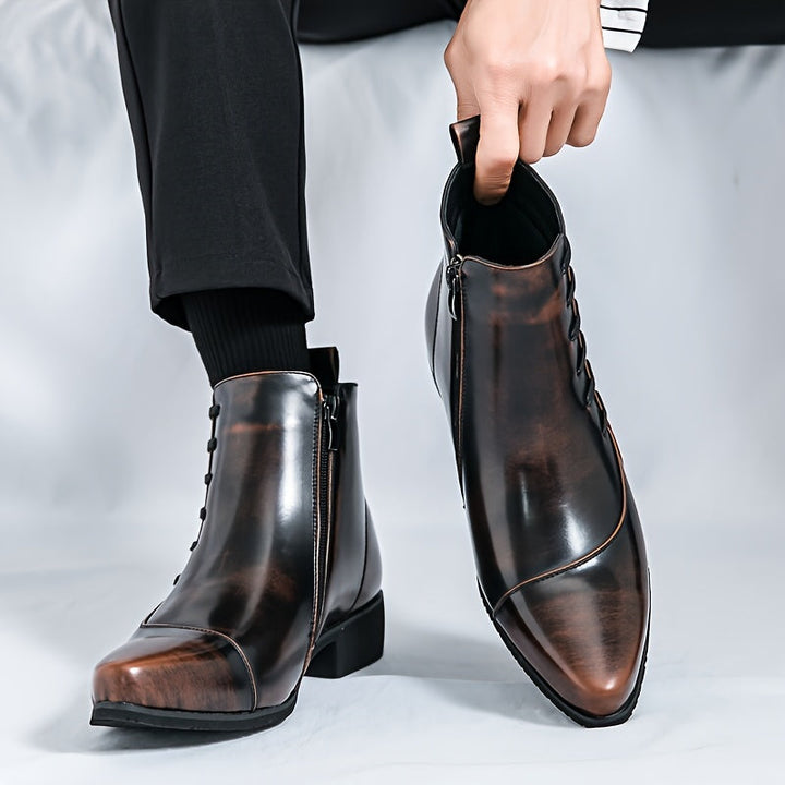 Rodrigo | Elegant Lace-Up Leather Dress Boots Men