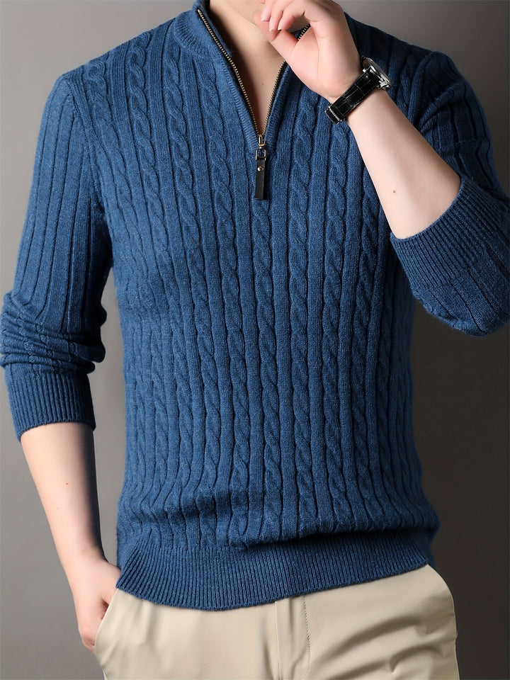 Connor | Men’s Half Zip Ribbed Knit Sweater