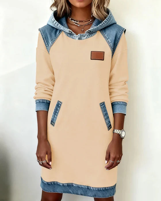 Evelyn | Contrast Hooded Dress