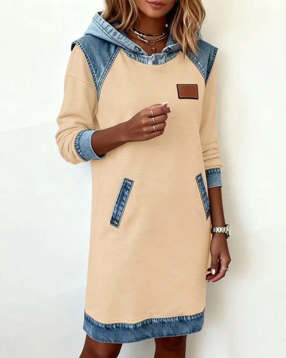Evelyn | Contrast Hooded Dress