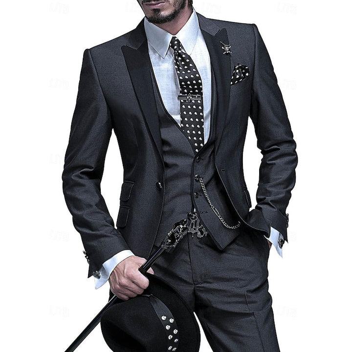 Phoebe | Elegant Three-Piece Formal Suit With Black Lapels