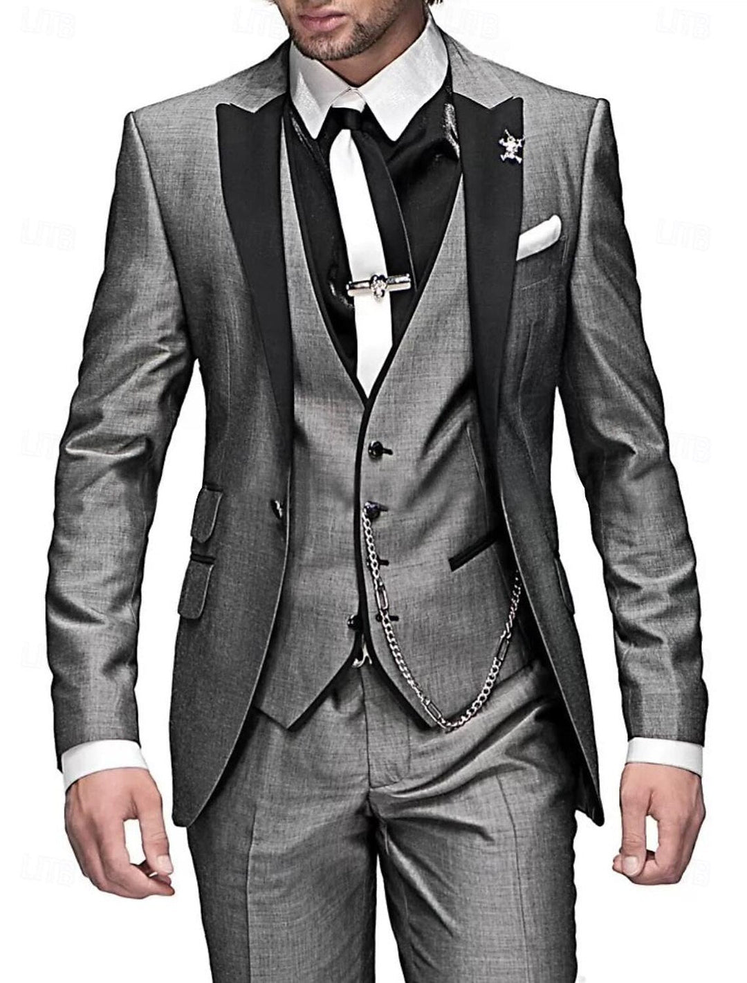 Phoebe | Elegant Three-Piece Formal Suit With Black Lapels