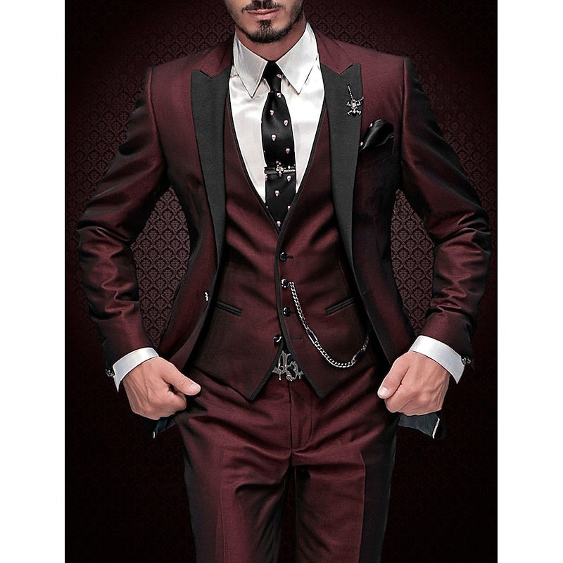 Phoebe | Elegant Three-Piece Formal Suit With Black Lapels
