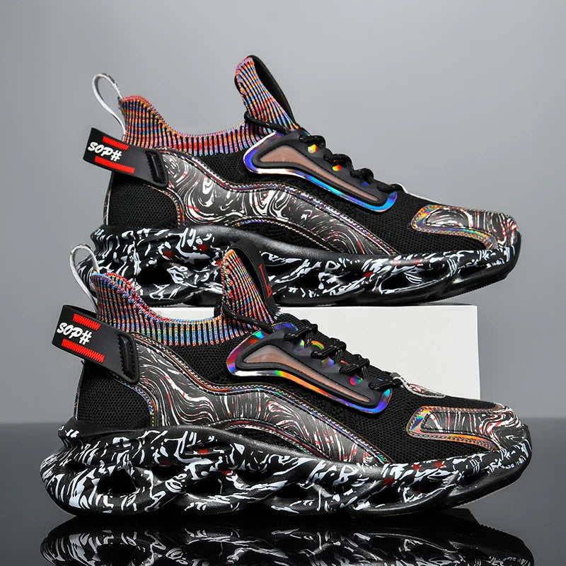 Nina | Stylish Iridescent Street Sneakers With Abstract Design