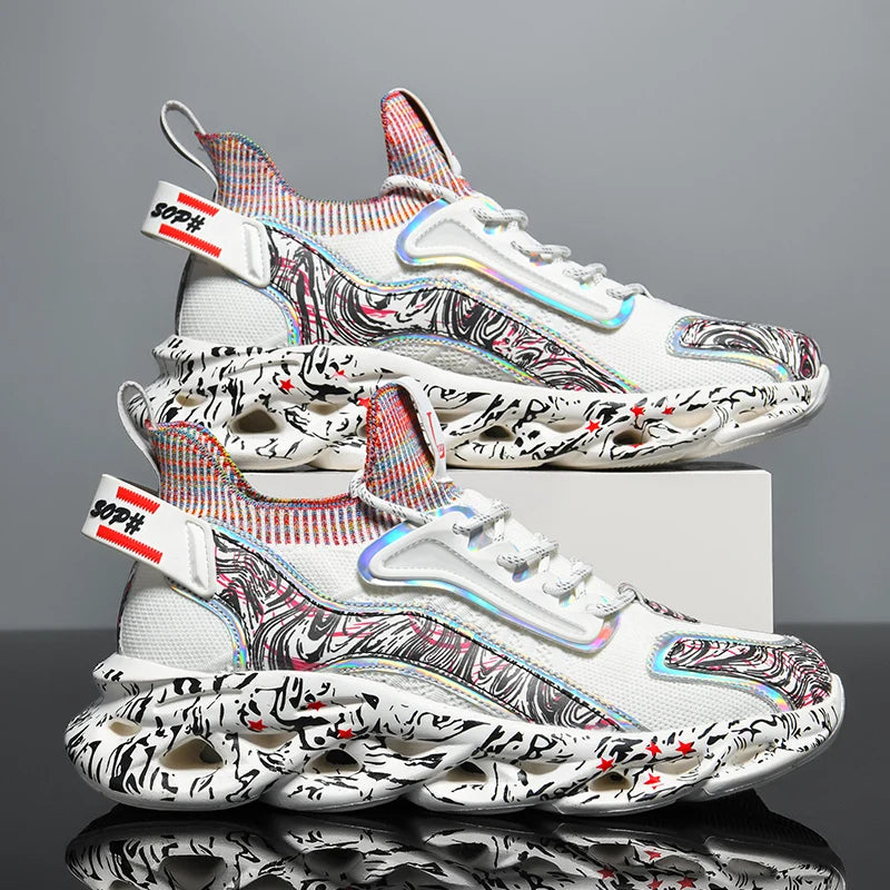 Nina | Stylish Iridescent Street Sneakers With Abstract Design