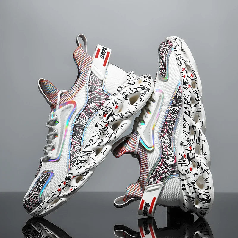 Nina | Stylish Iridescent Street Sneakers With Abstract Design