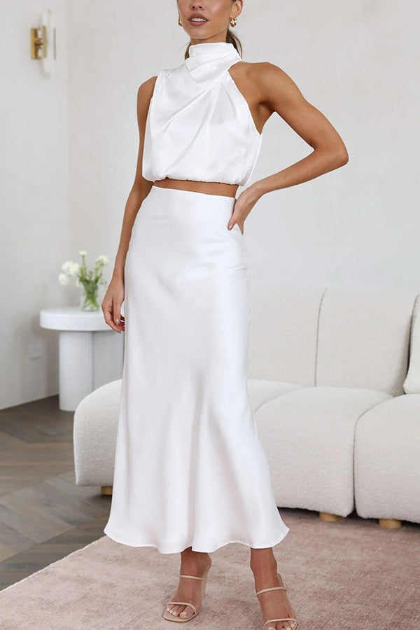 Sybil | Sleek Halter Midi Dress