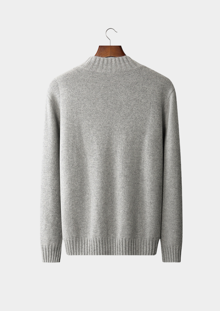 Monaco | Elegant 100% Cashmere Mock Neck Pullover Sweater