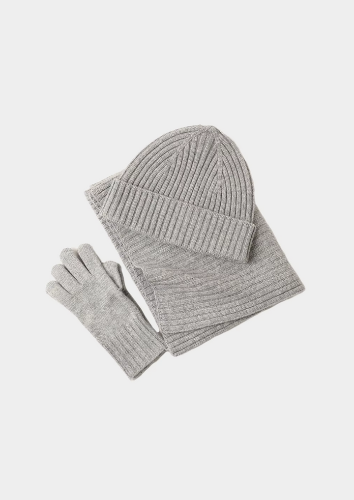 Cordelia | Elegant Cashmere Winter Accessories Set - Beanie Scarf Gloves