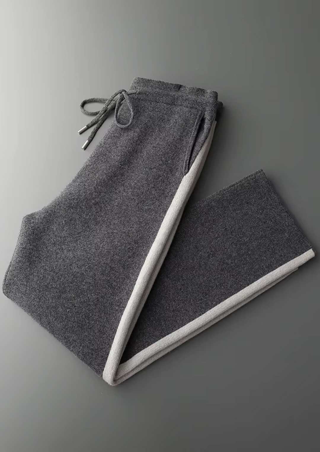 Renee | Elegant Wide Leg Cashmere Trousers With Drawstring
