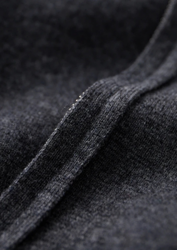 Tobias | Premium Cashmere Zip Up Hoodie Men - Charcoal