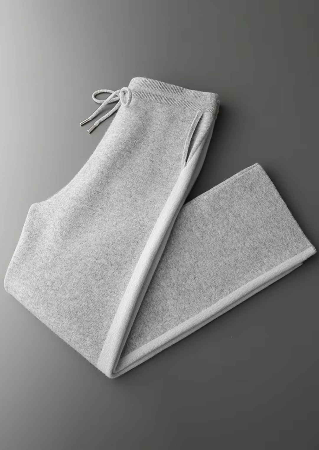 Renee | Elegant Wide Leg Cashmere Trousers With Drawstring