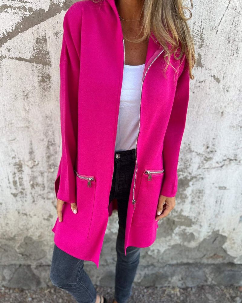 Wren | Stylish Long Sleeve Zip Up Cardigan With Hood