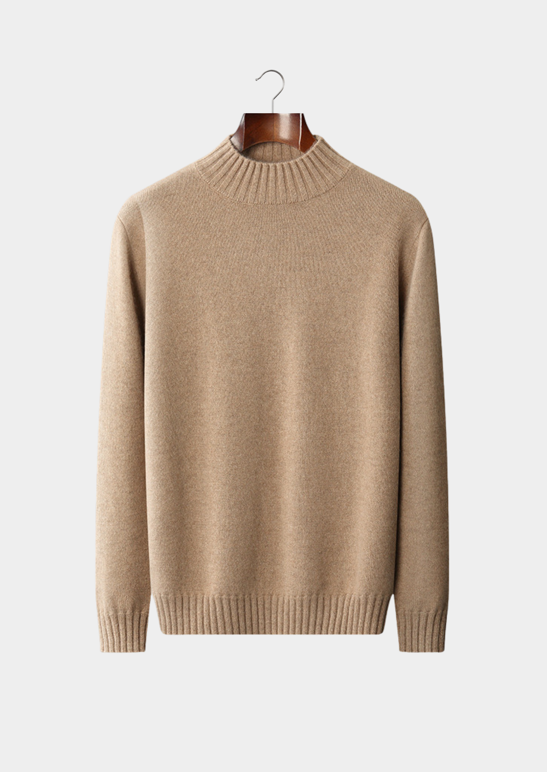 Monaco | Elegant 100% Cashmere Mock Neck Pullover Sweater