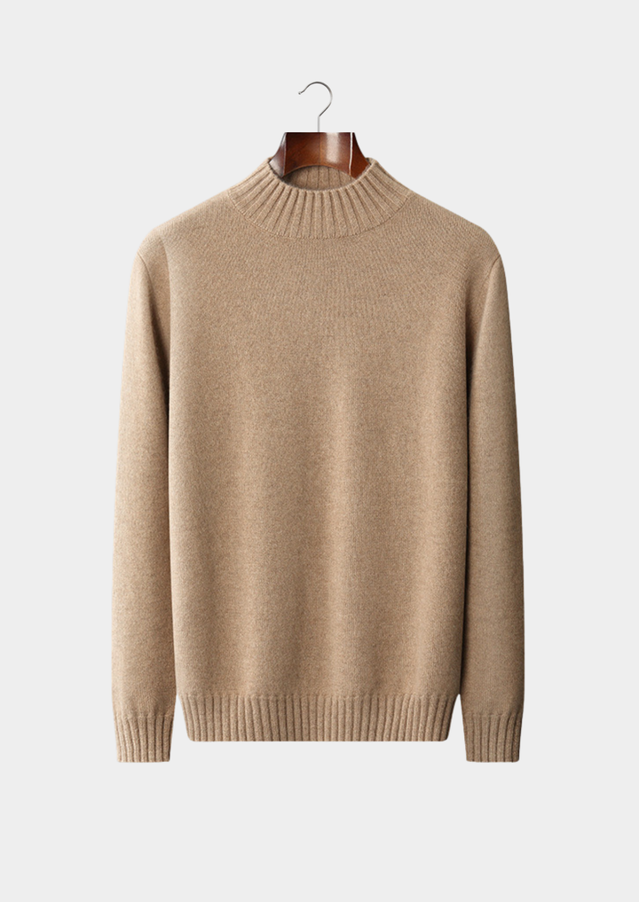Monaco | Elegant 100% Cashmere Mock Neck Pullover Sweater