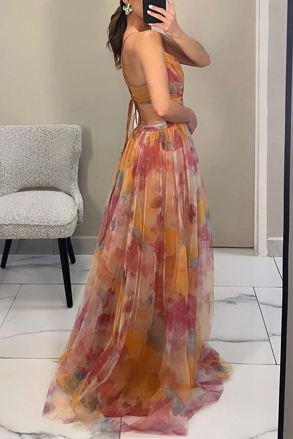 Aurora | Elegant Sweetheart Floral Maxi Dress