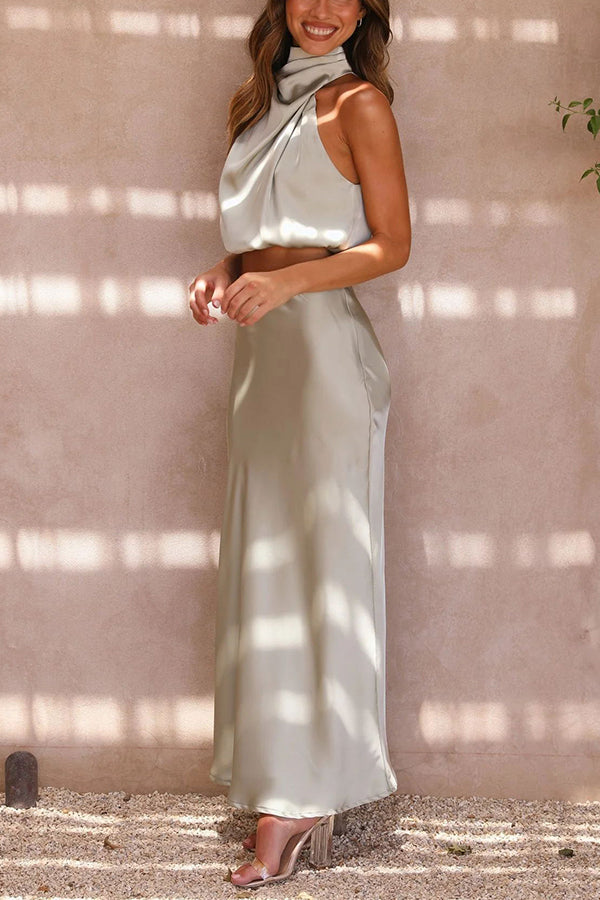 Sybil | Sleek Halter Midi Dress