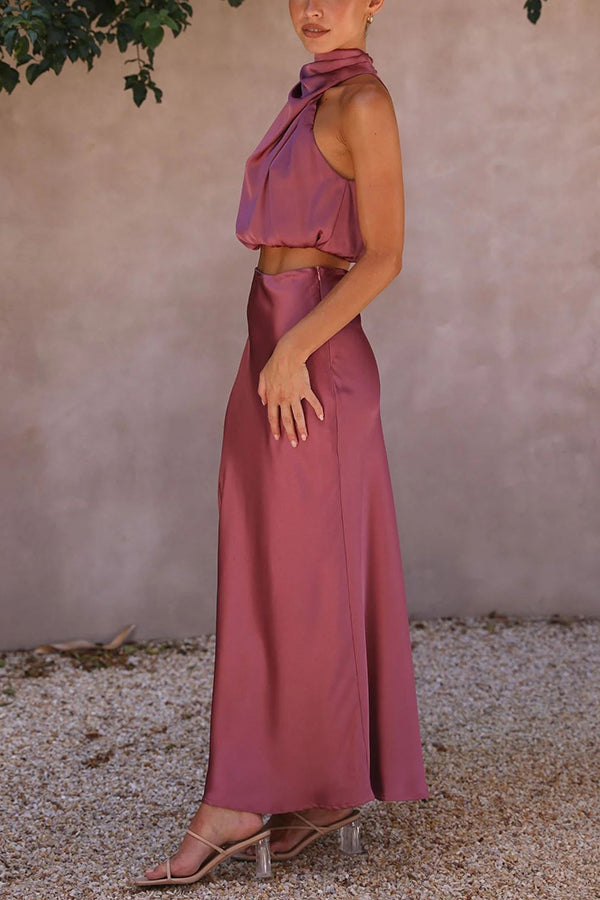 Sybil | Sleek Halter Midi Dress