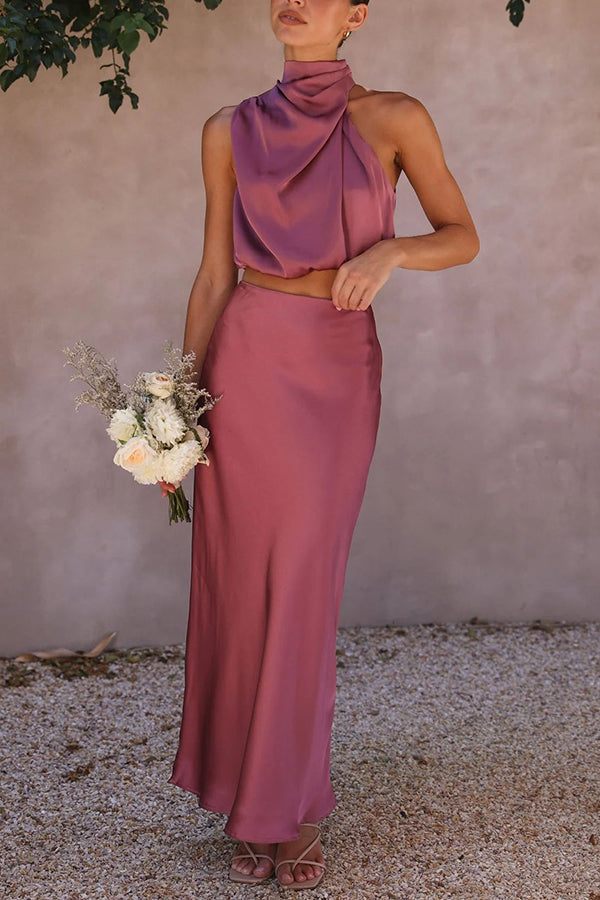 Sybil | Sleek Halter Midi Dress