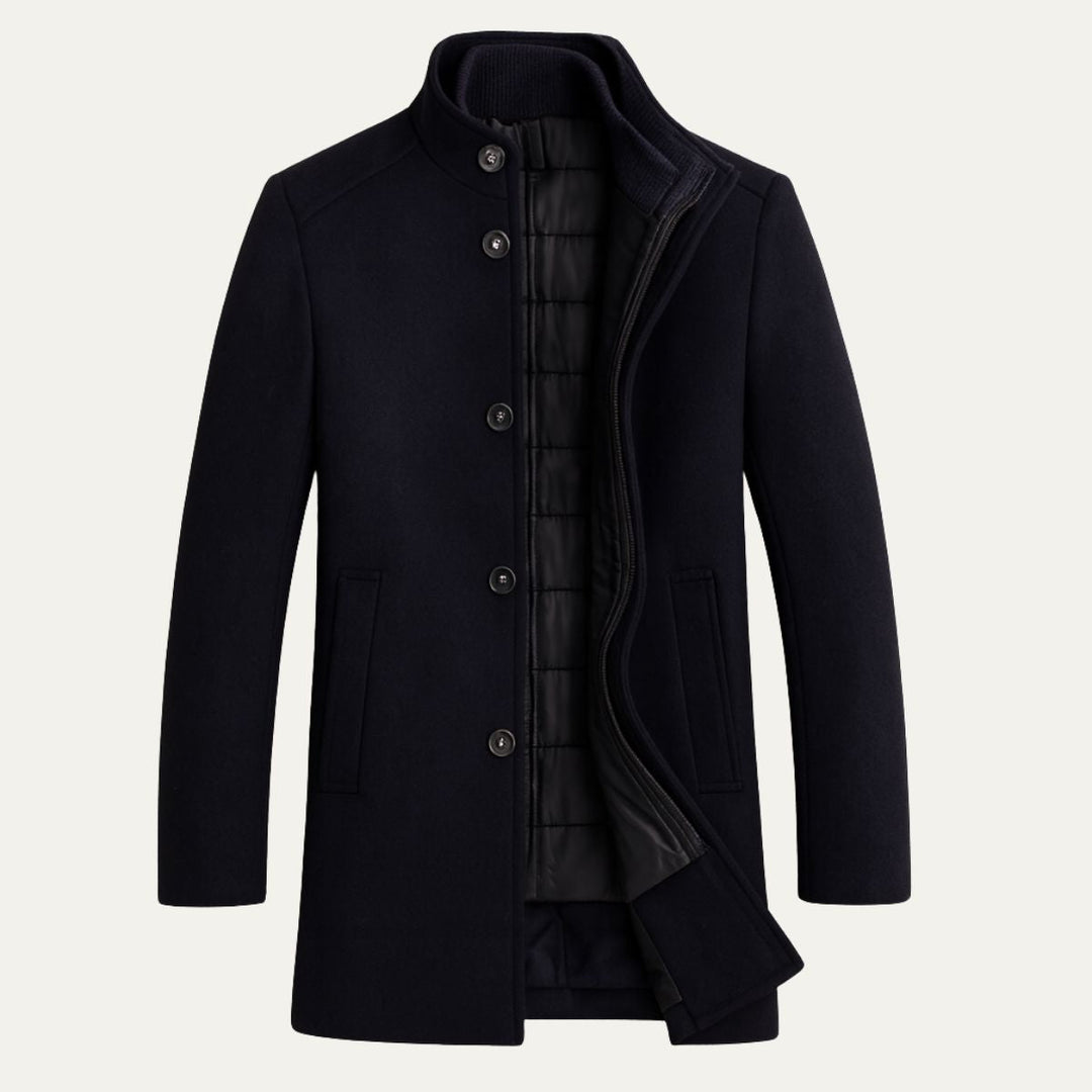 Serena | Elegant Brown Wool Overcoat With Button Front