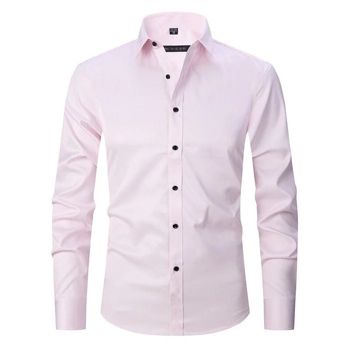 Declan | Sleek White Button-Up Long Sleeve Dress Shirt