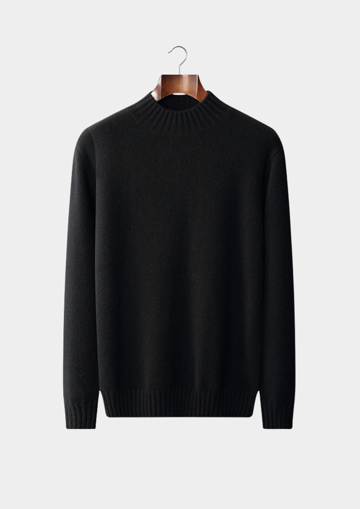 Monaco | Elegant 100% Cashmere Mock Neck Pullover Sweater
