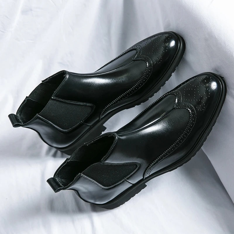 Margot | Elegant Brogue Chelsea Boots With Premium Leather