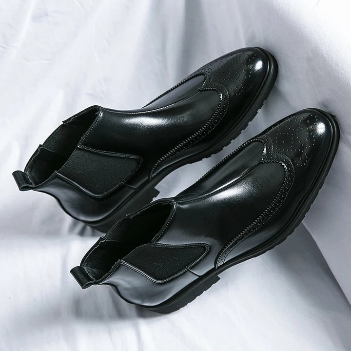 Margot | Elegant Brogue Chelsea Boots With Premium Leather