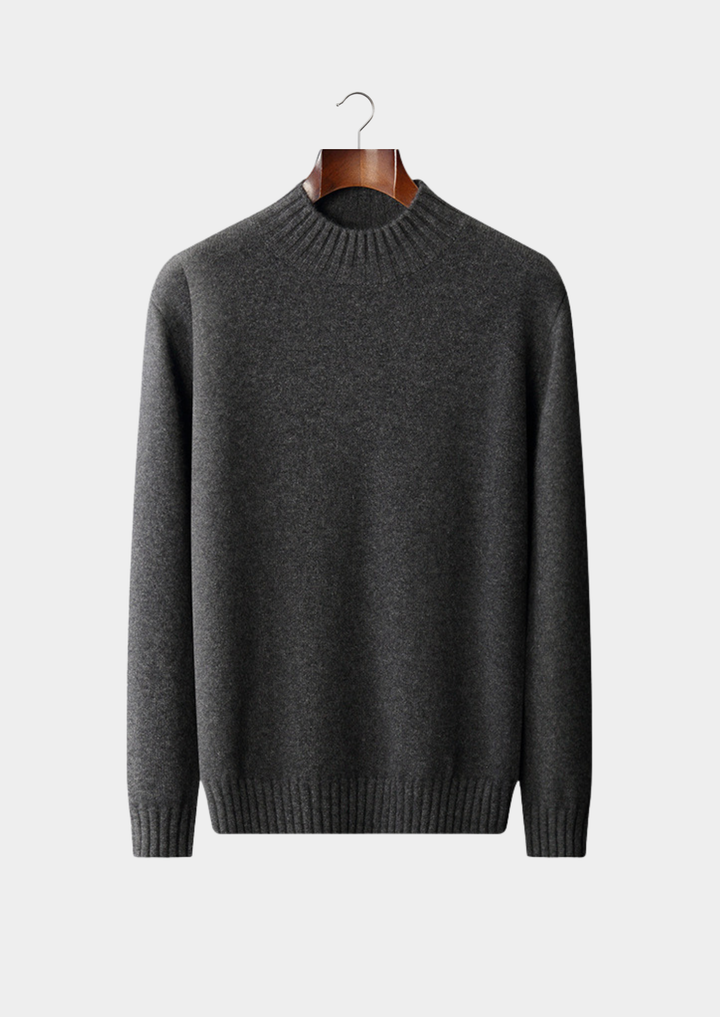 Monaco | Elegant 100% Cashmere Mock Neck Pullover Sweater