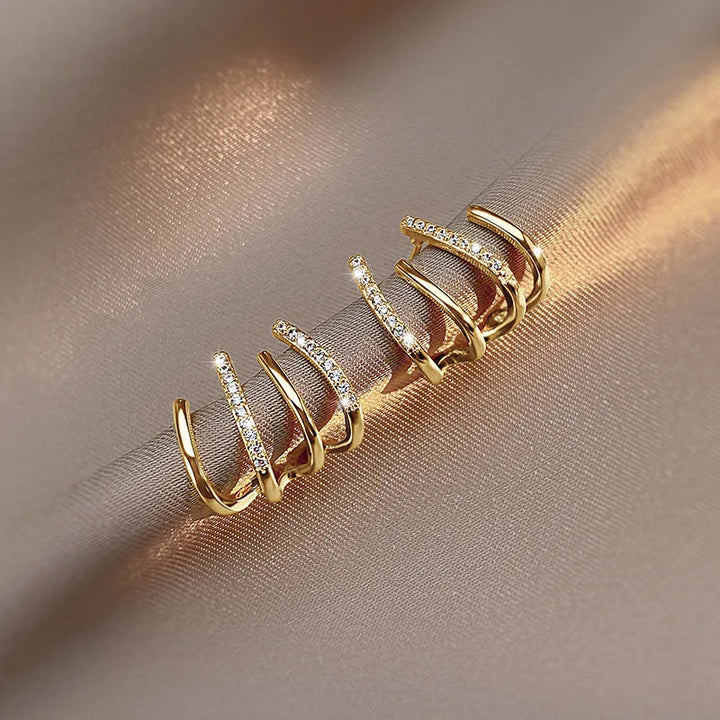 Tiana | Elegant Gold Hoop Earrings With Crystal Accents