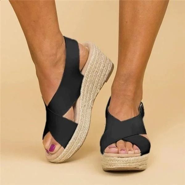 Evelyn | Chic Espadrille Wedge Sandals With Platform Sole