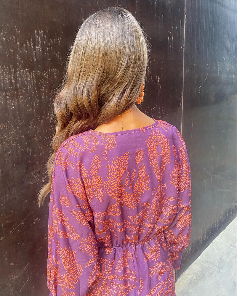 Tessa | Elegant V-Neck Wrap Dress With Long Sleeves