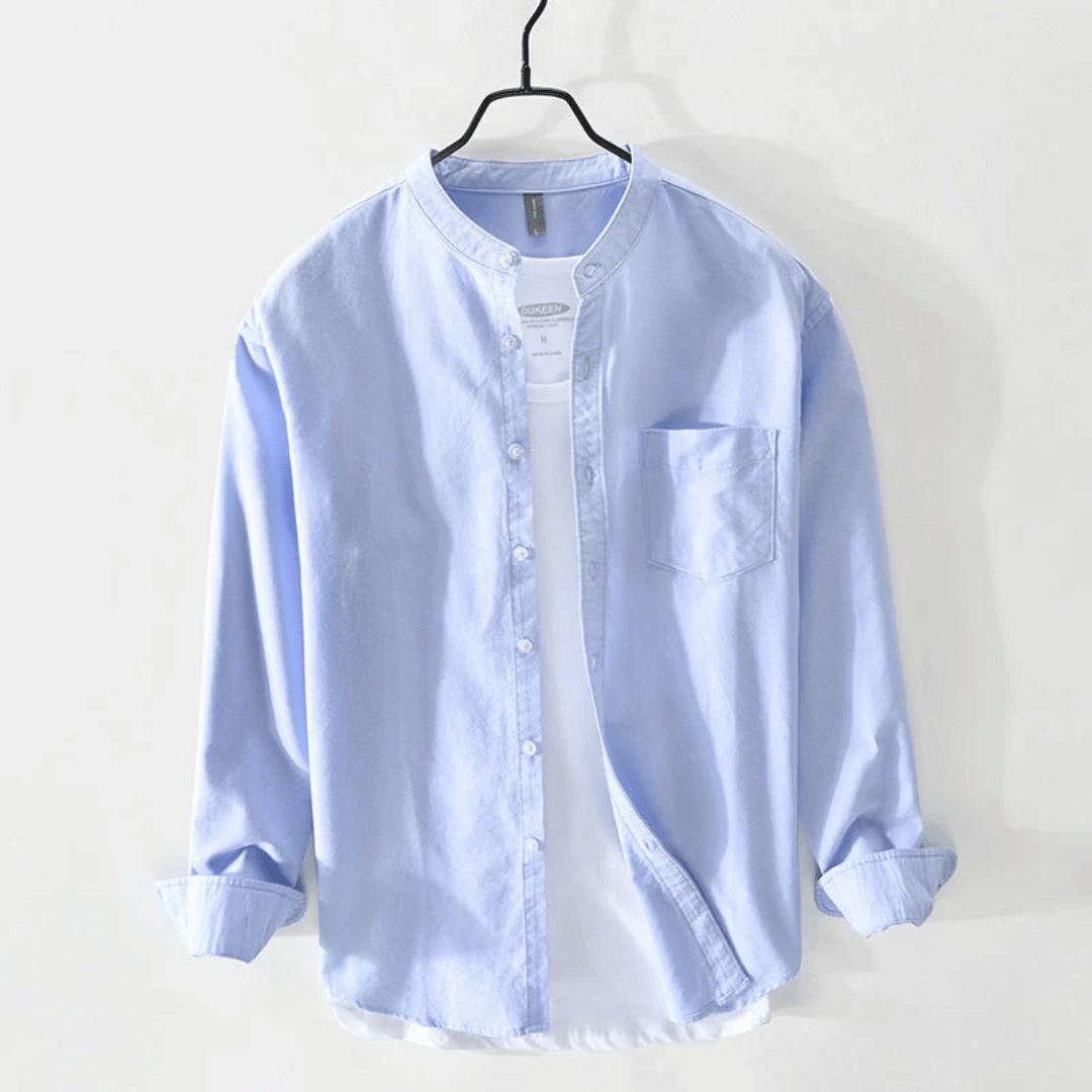Serena | Stylish Cotton Button Up Shirt With Mandarin Collar