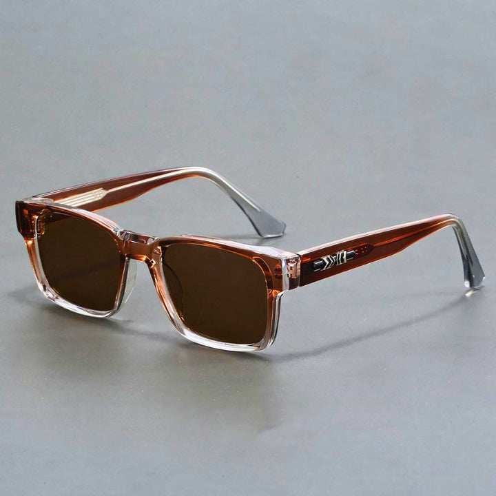 Emerson | Retro Square Frame Sunglasses With Tortoise Arms