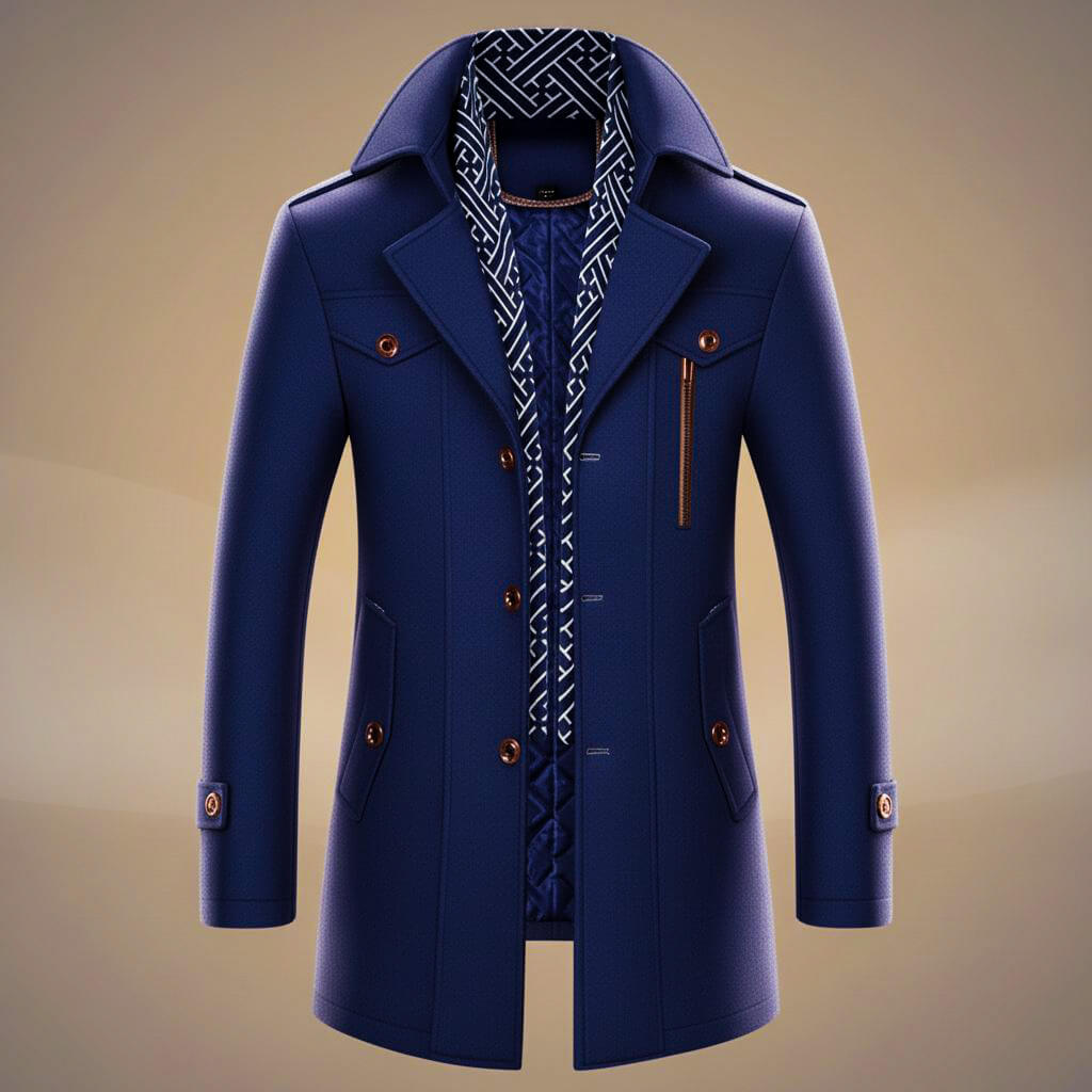 Tessa | Elegant Double-Breasted Virgin Wool Overcoat With Quilted Lining