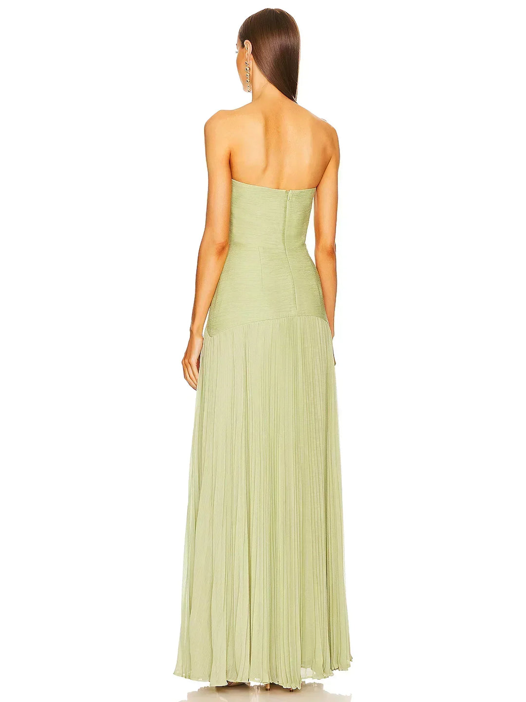 Evelyn | Elegant Strapless Pleated Maxi Dress