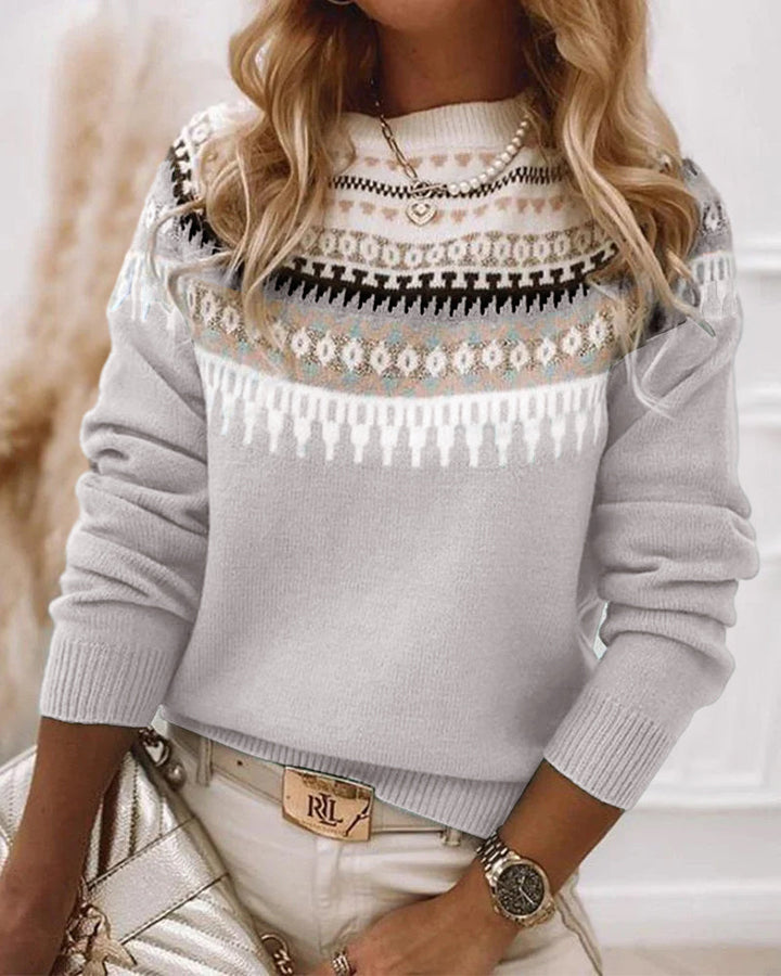 Ophelia | Nordic Fair Isle Knit Sweater Women - Crew Neck