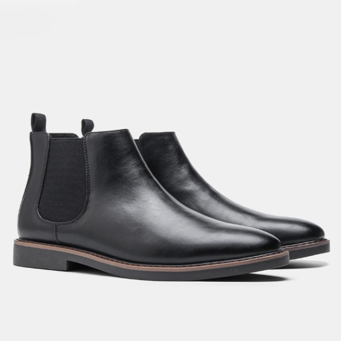 Rosalind | Stylish Premium Leather Chelsea Boots With Elastic Panels