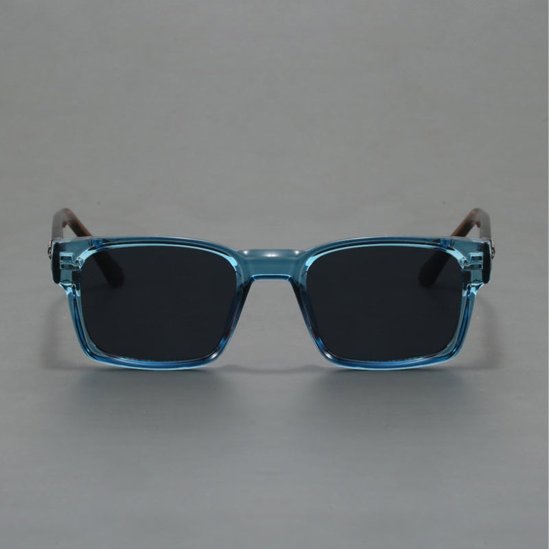 Emerson | Retro Square Frame Sunglasses With Tortoise Arms