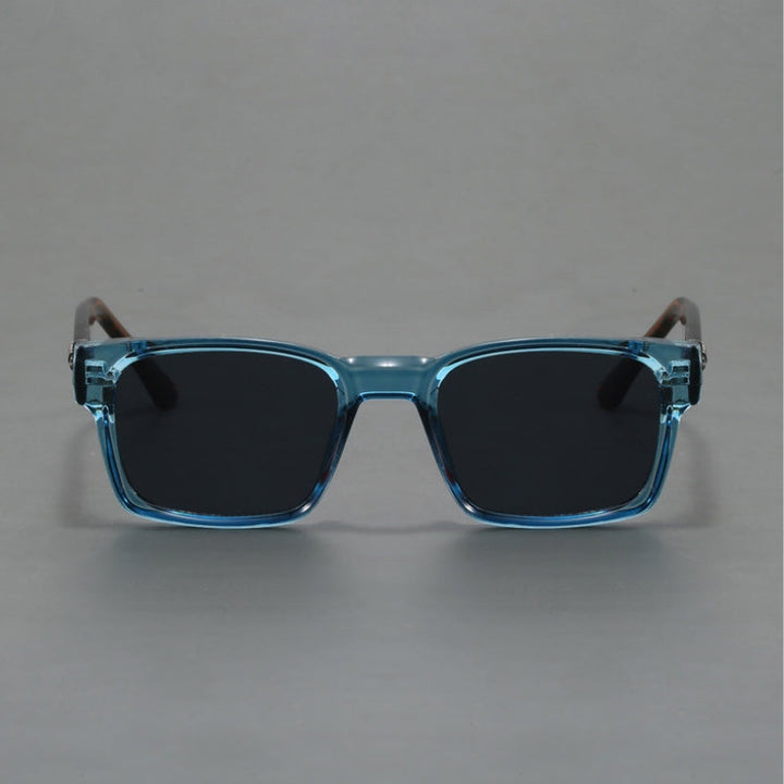 Emerson | Retro Square Frame Sunglasses With Tortoise Arms
