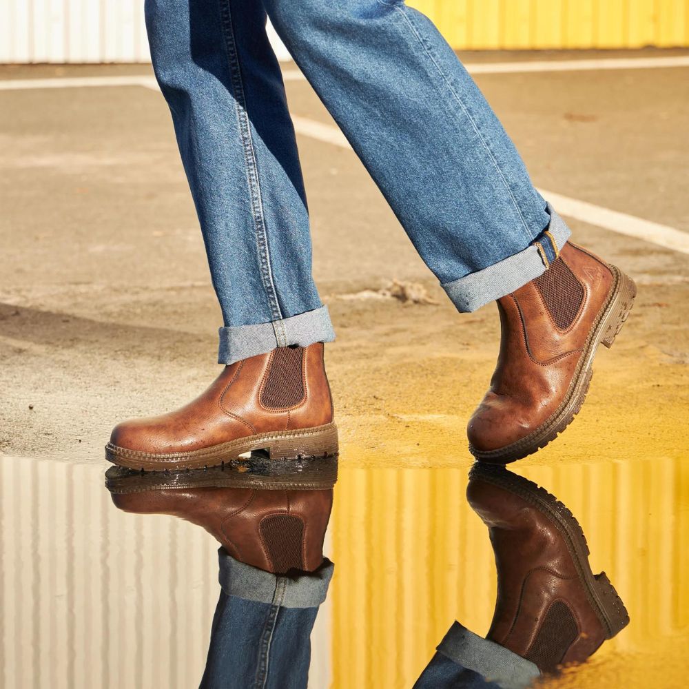 Archer | Steel Toe Leather Chelsea Boots Men - Brown Work Boots